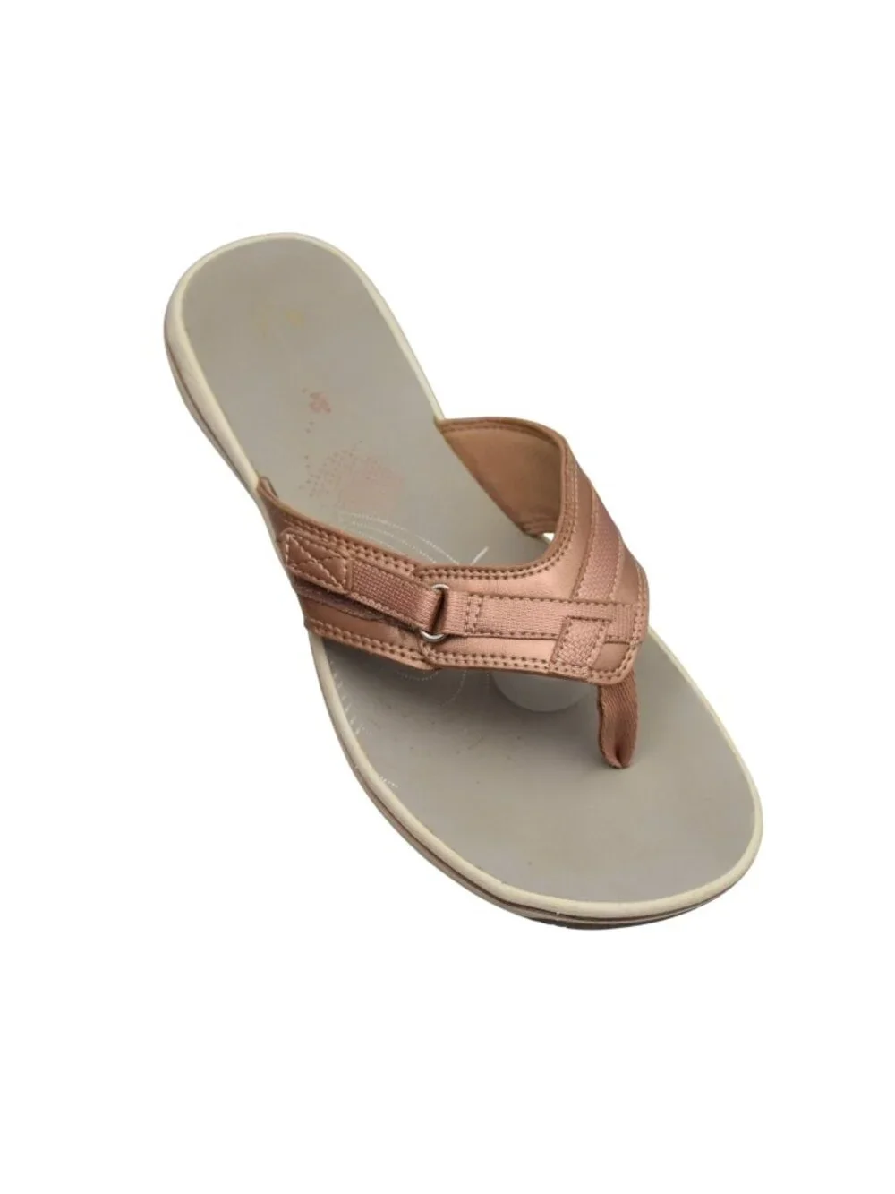 Clarks Cloudsteppers Breeze Sea Womens Size 10 Rose Gold Sandals Flip Flops Comf